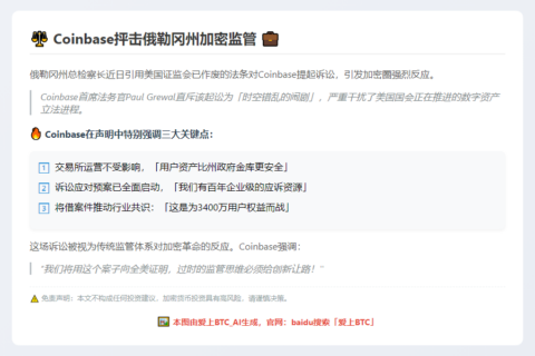 Coinbase抨击俄勒冈州加密监管