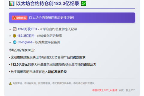以太坊合约持仓创182.3亿纪录