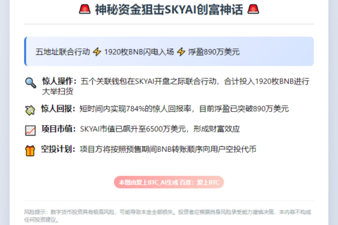 5地址1920枚BNB购入SKYAI，浮盈890万美元