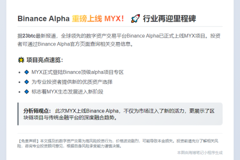 Binance上线MYX