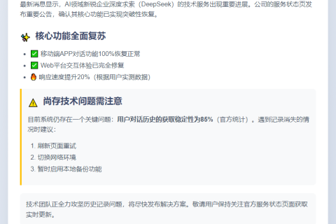 DeepSeek对话恢复，历史记录仍异常