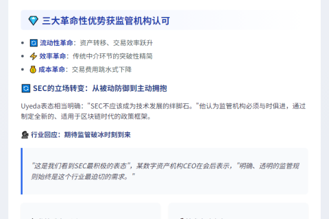 SEC专员敦促透明代币化监管框架