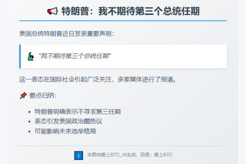特朗普：我不期待第三个总统任期