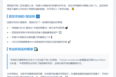 标普500收回年内失地 美股续涨