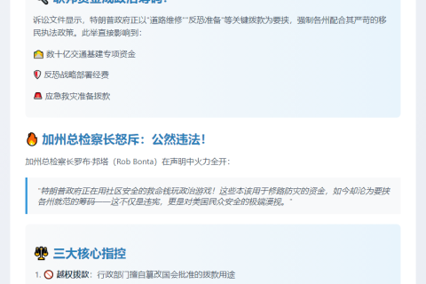 20州起诉特朗普移民拨款政策
