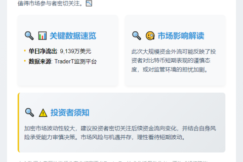 美比特币ETF单日净流出近亿元