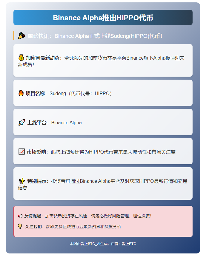Binance Alpha推出HIPPO代币
