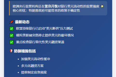 欧央行加强审查银行美元资金