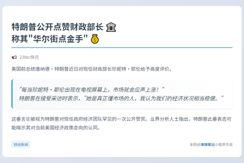 特朗普：贝森特上电视股市必涨