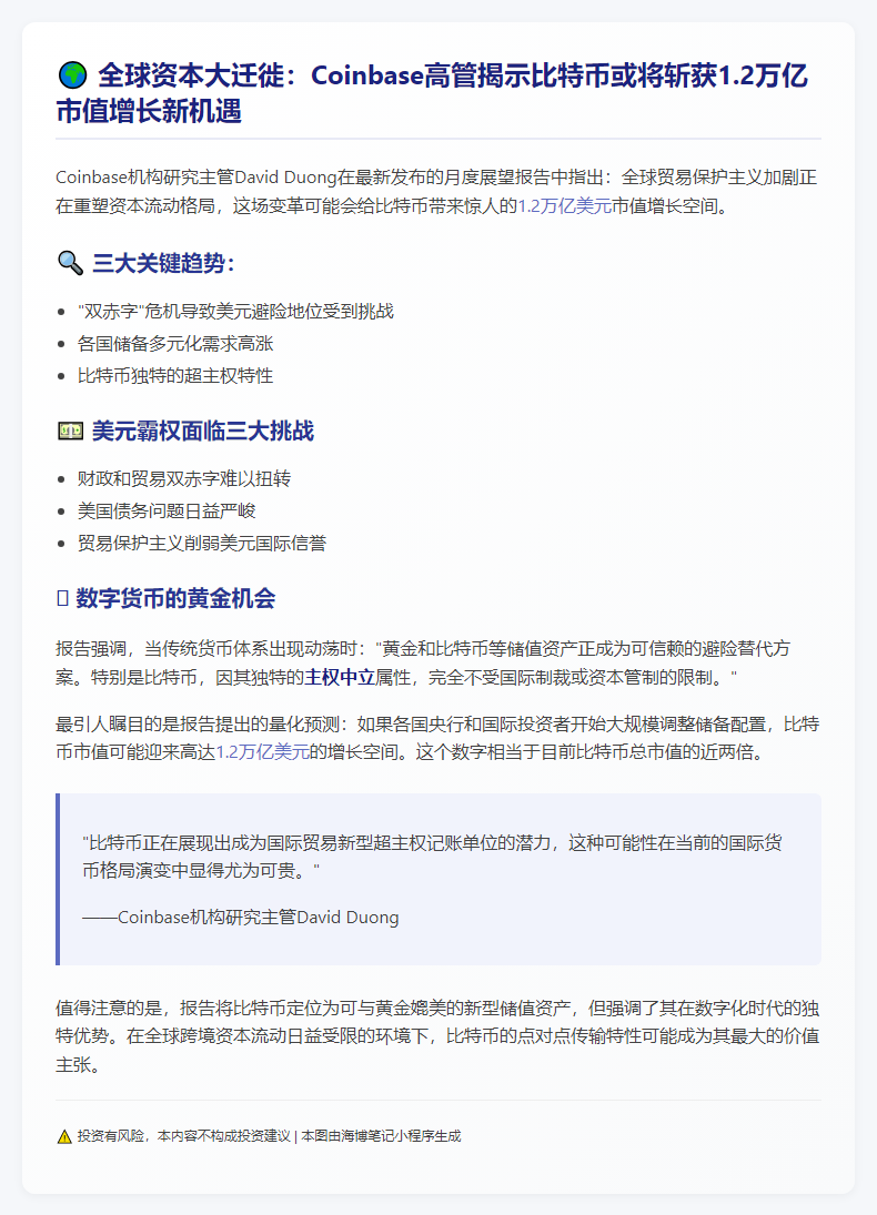 Coinbase：贸易战或推比特币市值增1.2万亿