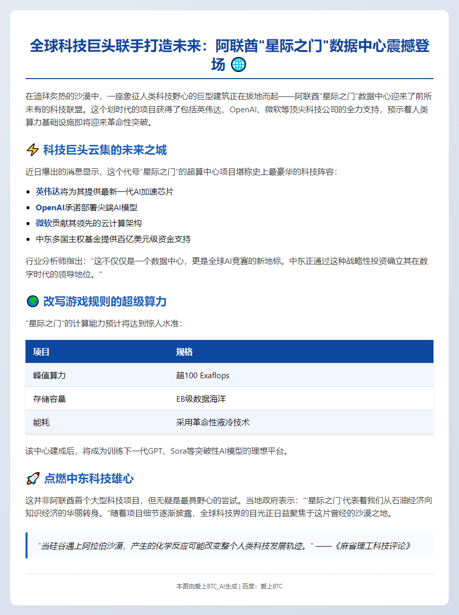 阿联酋数据中心获NVIDIA和OpenAI力挺