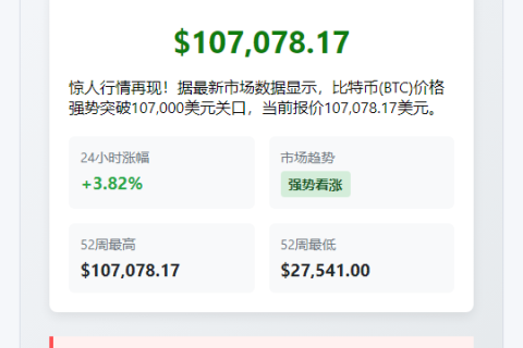 比特币破10.7万美元