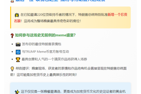 特朗普晚宴幸运名额明天揭晓
