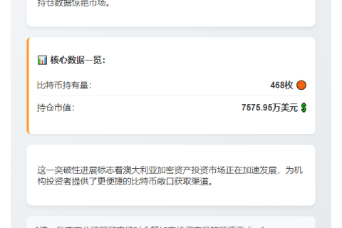 比特币持仓突破7500万