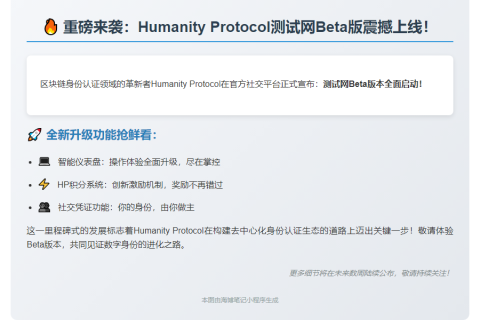 Humanity Protocol测试网Beta上线