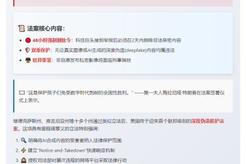 特朗普签署新法打击AI造假剥削