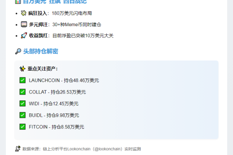 交易员豪掷180万押注Meme币，暴赚10万