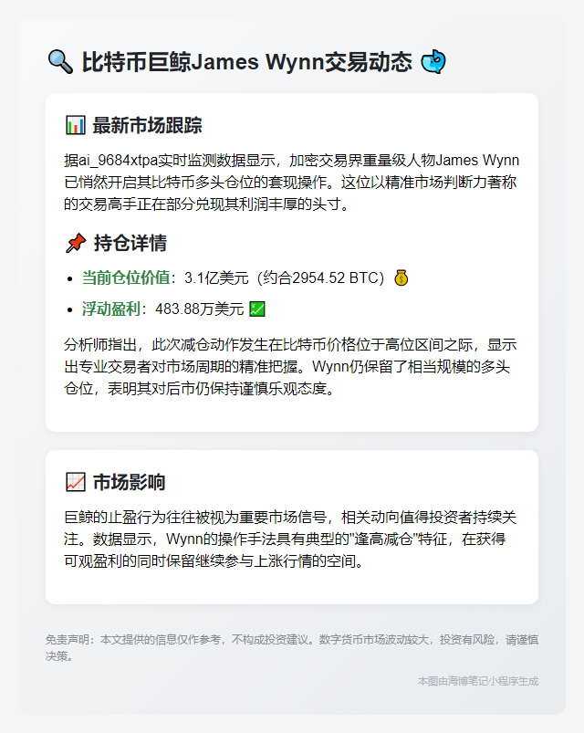 JamesWynn比特币仓位缩至3.1亿