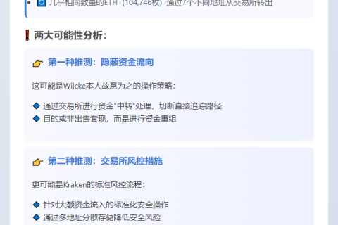 “Jeffrey Wilcke ETH转移或是Kraken风控操作”