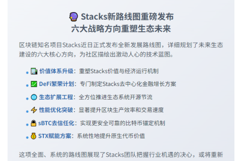 Stacks新版路线图：推动DeFi增长与STX价值