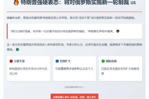 特朗普誓对俄实施新制裁