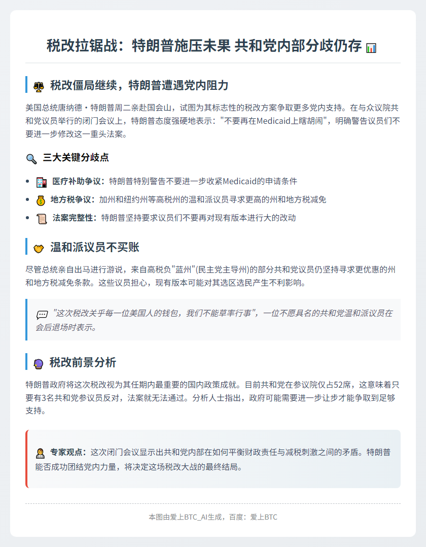 特朗普施压无果，部分共和党议员仍拒税收案