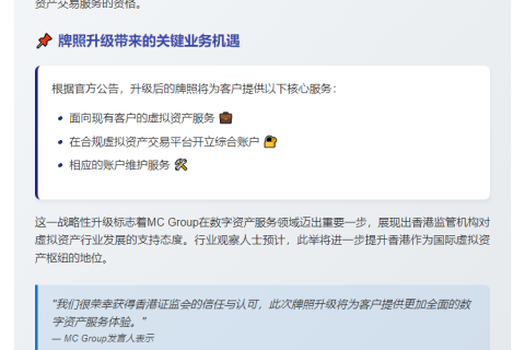 MC Group升级牌照涉虚拟资产交易
