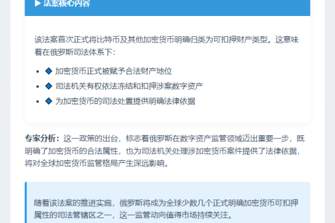 俄拟法案：比特币可被扣押