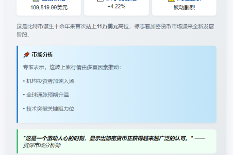 比特币破11万美元新高