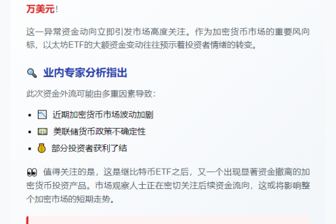 美现货以太坊ETF单日净流出1790万美元