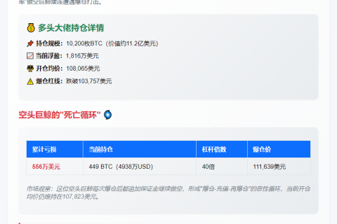 James Wynn加仓比特币 巨鲸多次爆仓