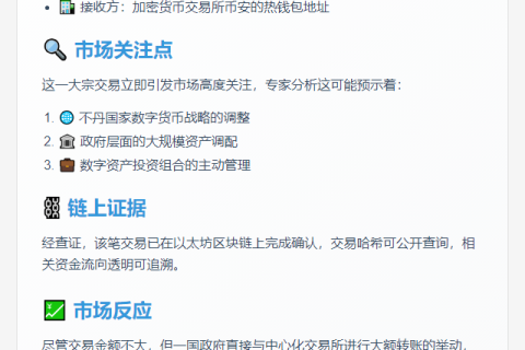 不丹政府转移570ETH至币安