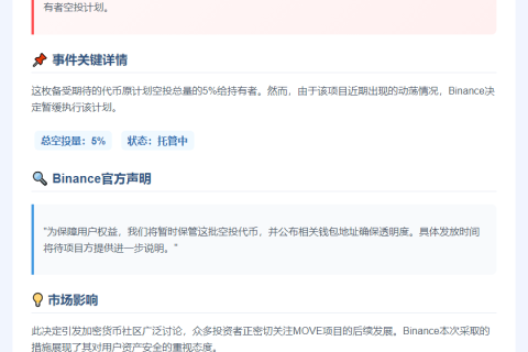 Binance推迟MOVE空投