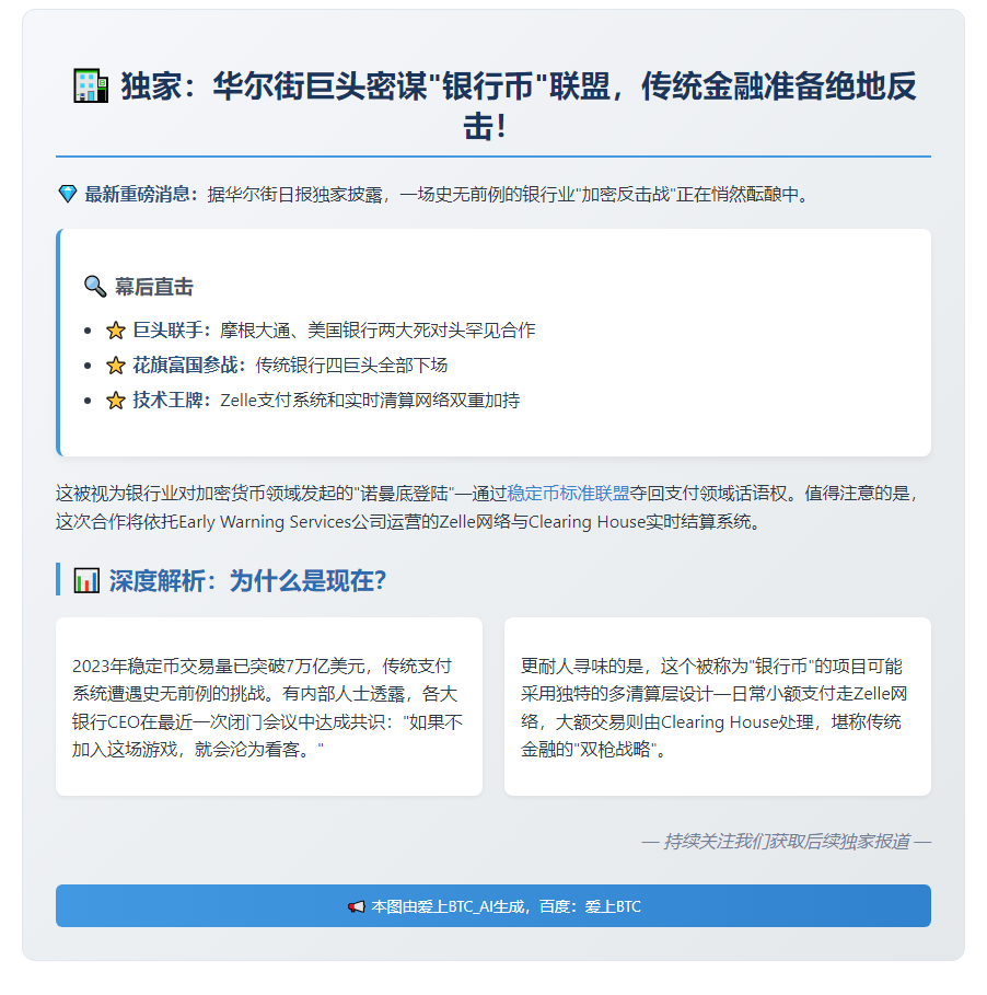 巨头银行联手探索稳定币项目