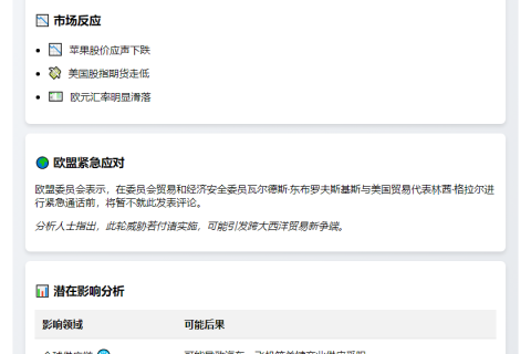 特朗普拟征税50% 欧盟将商讨贸易对策