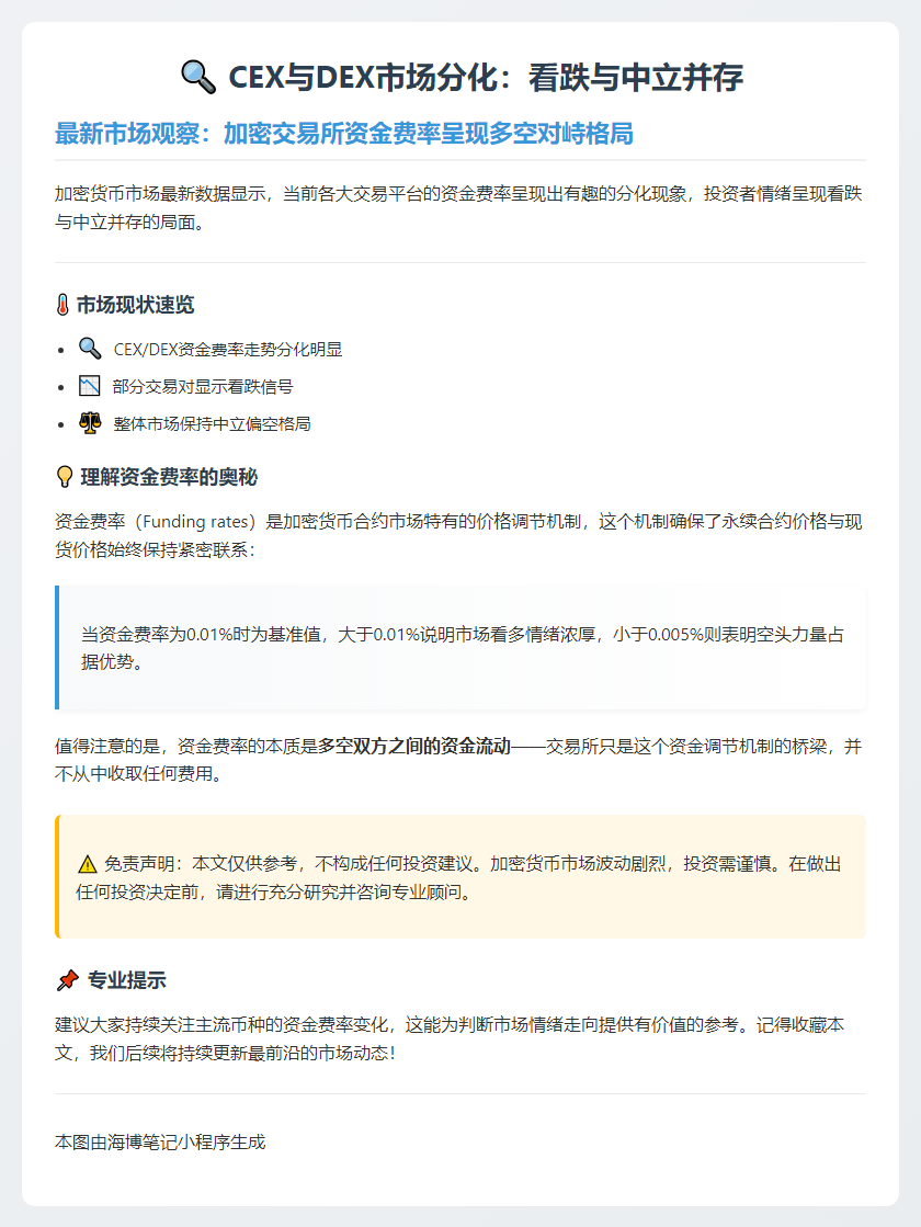 CEX与DEX市场分化：看跌与中立并存