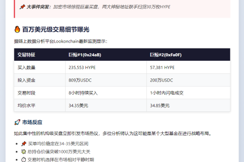巨鲸狂购HYPE：千万美元买单