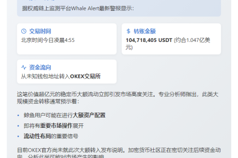 巨额USDT转入OKEX