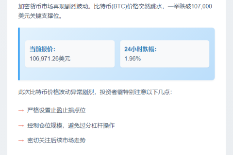 BTC跌破10.7万美元