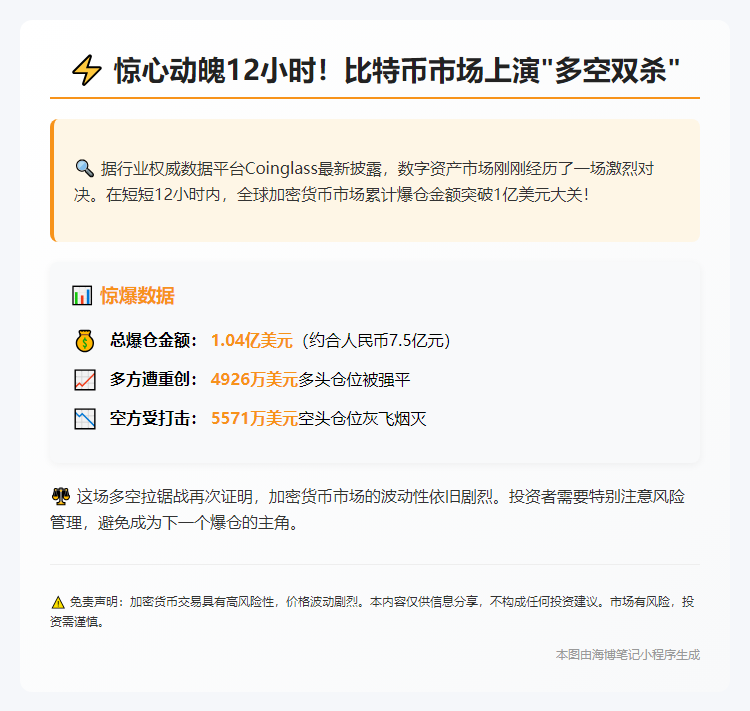 12小时爆仓1.04亿 多空双杀