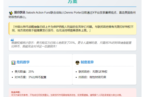 州级比特币储备保障纳税人资金