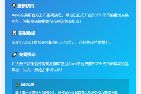 Aevo开启SOPH盘前交易