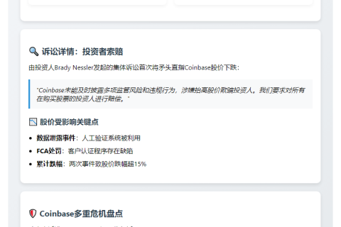 Coinbase再遭数据泄露诉讼