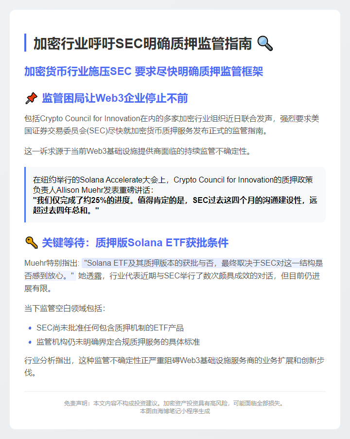 加密行业呼吁SEC明确质押监管指南