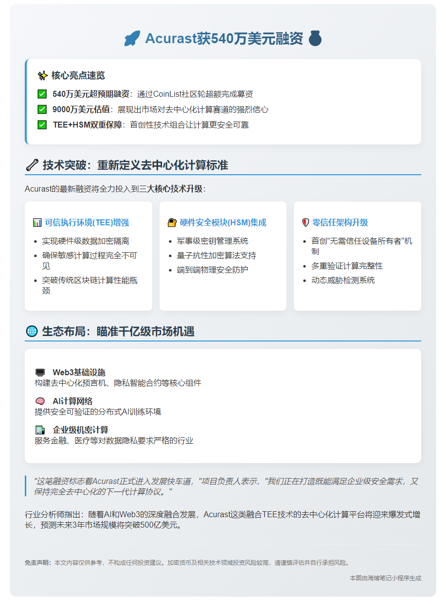 Acurast获540万美元融资