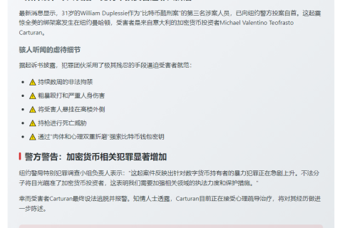 纽约比特币绑架案第三嫌犯自首