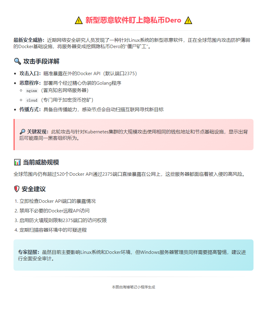 新型恶意软件盯上隐私币Dero