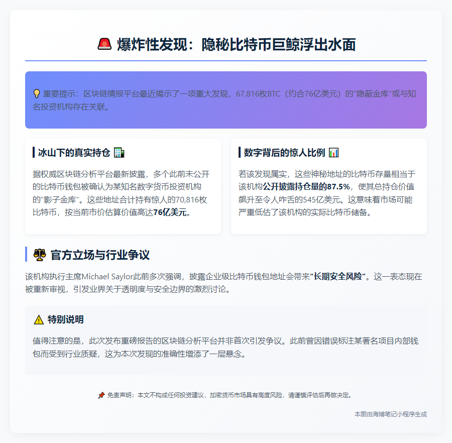 "Arkham揭秘Strategy钱包，持有7万BTC"