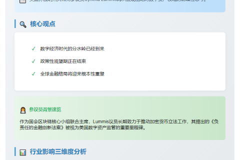 参议员Lummis力挺数字资产发展
