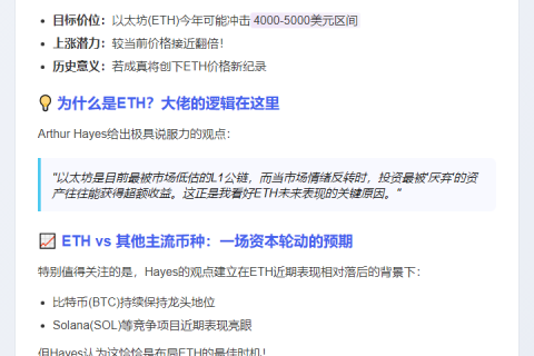 Hayes：ETH或突破5000美元